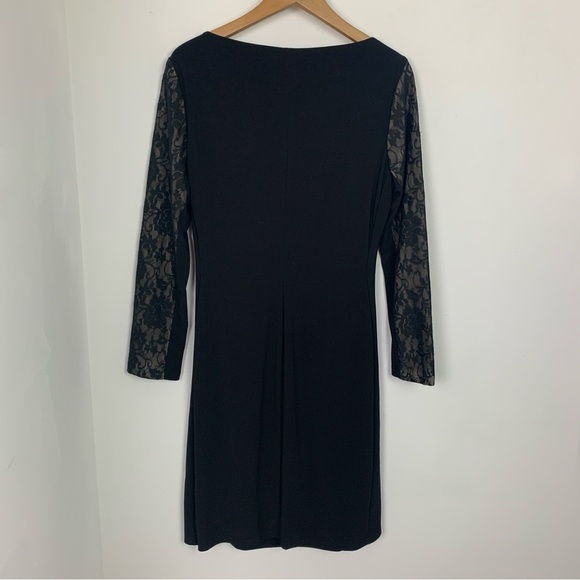 Chaps Black Lace Overlay Dress - Picture 6 of 7